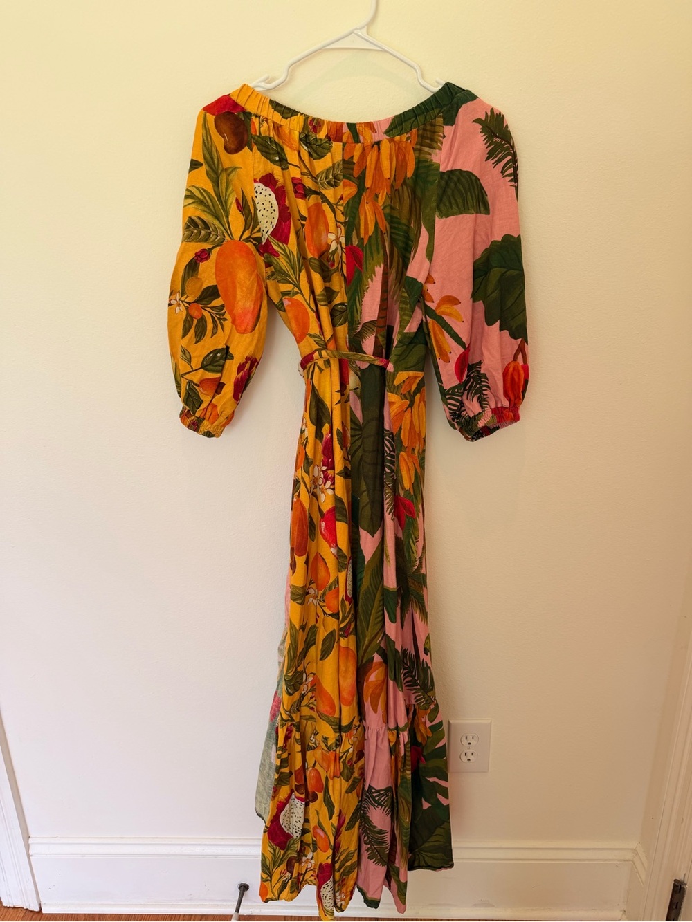 FARM Rio Pink, Yellow & Green Tropical Wrap Maxi Dress - Picture 4 of 4